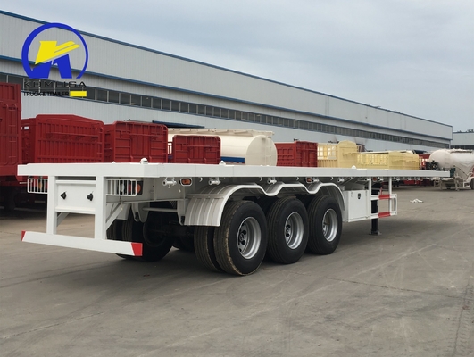 40tons 3 Axles 40FT 컨테이너 평면 반 트레일러