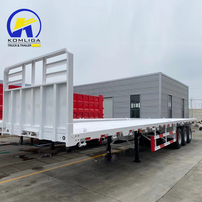 40tons 3 Axles 40FT 컨테이너 평면 반 트레일러