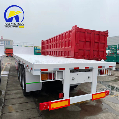 40tons 3 Axles 40FT 컨테이너 평면 반 트레일러