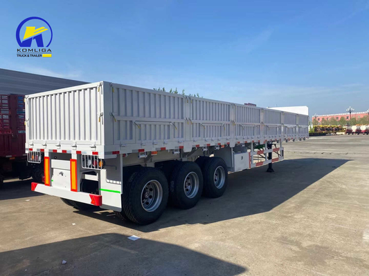 밸브 와브코 7000-8000mm 휠 베이스 40FT 35-40ton 3 축 대량 화물 측면 벽 반 트레일러