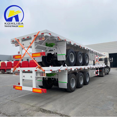 40tons 3 Axles 40FT 컨테이너 평면 반 트레일러