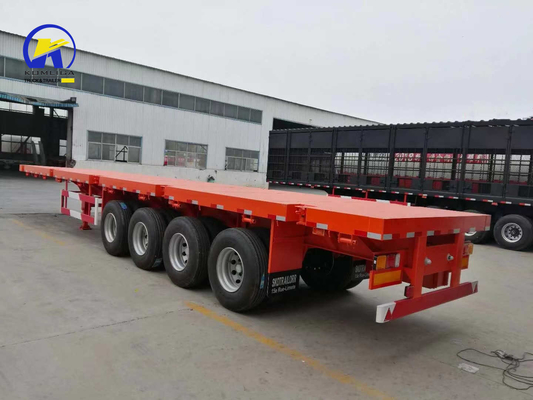 4 축 40FT 45FT 50ton 평면 트레일러 컨테이너 잠금 및 Q345b 강철 주 빔