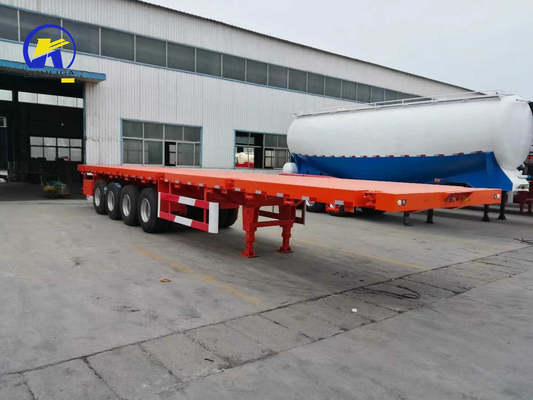 4 축 40FT 45FT 50ton 평면 트레일러 컨테이너 잠금 및 Q345b 강철 주 빔