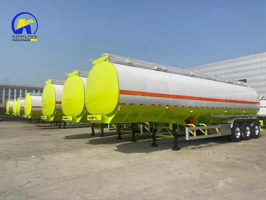 1820mm 트레드 3 축 탄소 알루미늄 오일 탱크 42000L 45000 리터 연료 탱크 트레일러