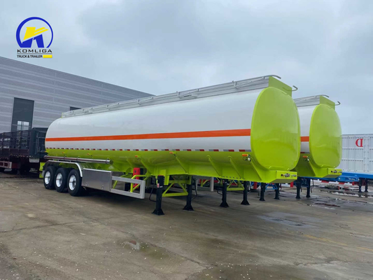 1820mm 트레드 3 축 탄소 알루미늄 오일 탱크 42000L 45000 리터 연료 탱크 트레일러