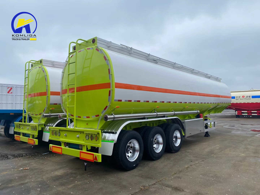 1820mm 트레드 3 축 탄소 알루미늄 오일 탱크 42000L 45000 리터 연료 탱크 트레일러