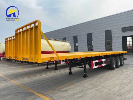 30-100t 로딩 용량 Wabco 밸브 2/3/4 축 컨테이너용 평면 반 트레일러