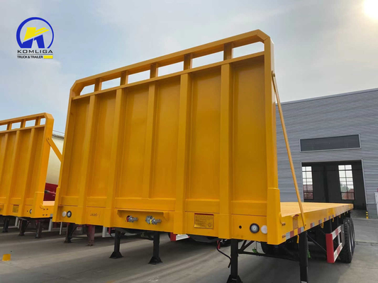 30-100t 로딩 용량 Wabco 밸브 2/3/4 축 컨테이너용 평면 반 트레일러