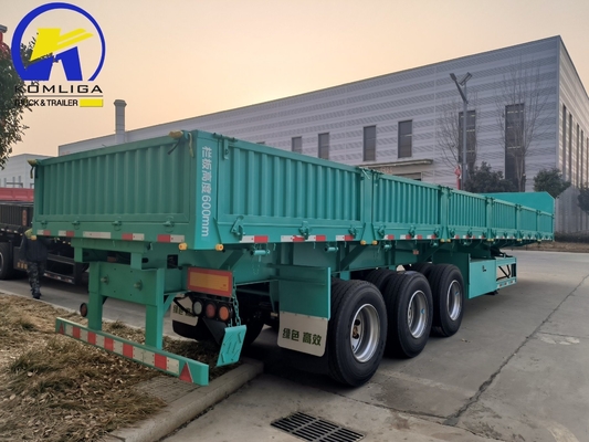 600mm 3Axis Verdant 녹색 색상 측면 벽 화물 반 트레일러 고객 요구 사항
