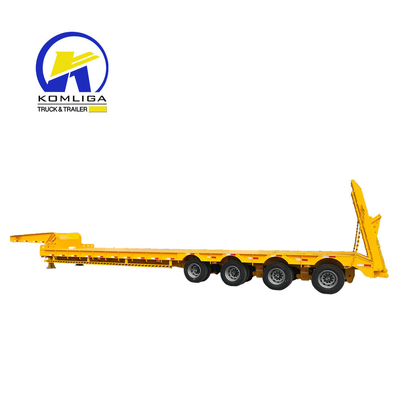 60tons Lowboy 낮은 침대 반 트레일러 1820mm 발판과 기계식 서스펜션 시스템