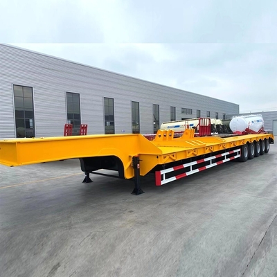 60tons Lowboy 낮은 침대 반 트레일러 1820mm 발판과 기계식 서스펜션 시스템