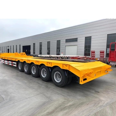 60tons Lowboy 낮은 침대 반 트레일러 1820mm 발판과 기계식 서스펜션 시스템