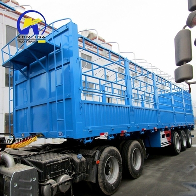 7000-8000mm 휠 베이스 Semi Drop Log Fence 밴 박스 화물 트레일러 기계식 서스펜션