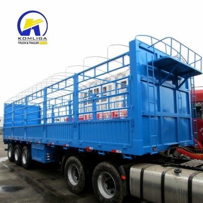 7000-8000mm 휠 베이스 Semi Drop Log Fence 밴 박스 화물 트레일러 기계식 서스펜션