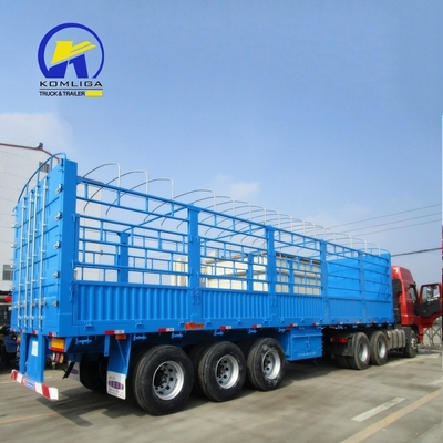 7000-8000mm 휠 베이스 Semi Drop Log Fence 밴 박스 화물 트레일러 기계식 서스펜션