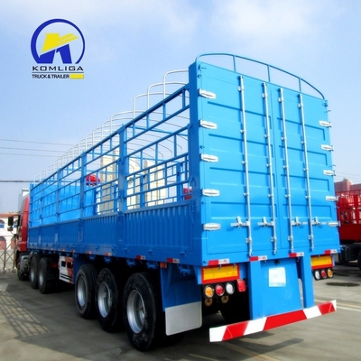 7000-8000mm 휠 베이스 Semi Drop Log Fence 밴 박스 화물 트레일러 기계식 서스펜션