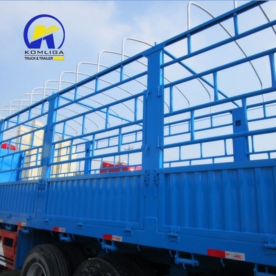 7000-8000mm 휠 베이스 Semi Drop Log Fence 밴 박스 화물 트레일러 기계식 서스펜션