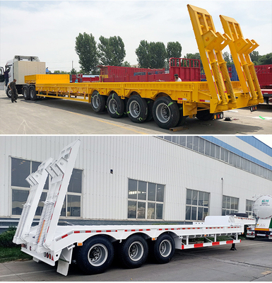 시노트룩 HOWO 3축 60t 반저장 트레일러 램프 7000-8000mm 휠 베이스 평면