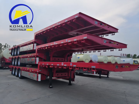 40-60톤 2-3축 발굴용 트럭 Semi Lowboy Low Bed Semi Trailer