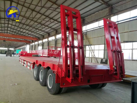 40-60톤 2-3축 발굴용 트럭 Semi Lowboy Low Bed Semi Trailer