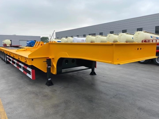 40-100 톤의 유료 화물 Fuwa Axles 낮은 침대 트레일러 램프와 반 트레일러 ISO9001 인증
