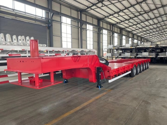 2-5 Axles Gooseneck Low Bed Semi Trailer with Ramp Jost 2.0 또는 3.5 인치 킹 핀
