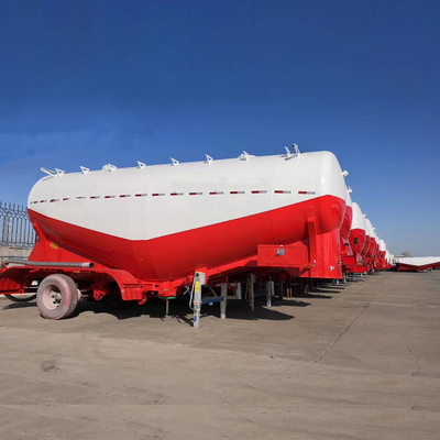 45cm2 50tons 3 Axle V Shape 12 바퀴 건조 대용량 시멘트 트레일러 평면 운송