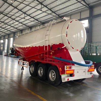 45cm2 50tons 3 Axle V Shape 12 바퀴 건조 대용량 시멘트 트레일러 평면 운송