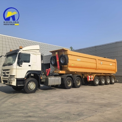 4axle U Shape Hydraulic Cylinder Dump Semi Trailer with Jost 2.0 또는 3.5 인치 킹 핀