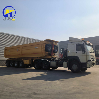 4axle U Shape Hydraulic Cylinder Dump Semi Trailer with Jost 2.0 또는 3.5 인치 킹 핀