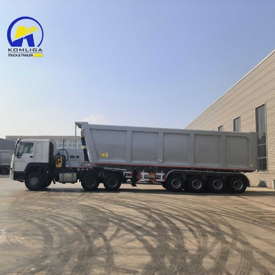 4axle U Shape Hydraulic Cylinder Dump Semi Trailer with Jost 2.0 또는 3.5 인치 킹 핀