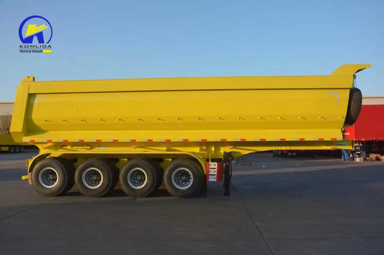 4axle U Shape Hydraulic Cylinder Dump Semi Trailer with Jost 2.0 또는 3.5 인치 킹 핀