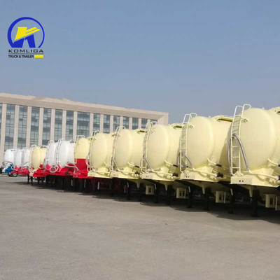3 축 50tons 40cbm 건조 대량 시멘트 파우더 탱커 평면 홍보용 반 트레일러